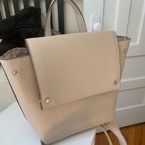 Beige Book Bag Purse- Medium Size